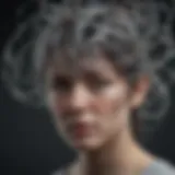Abstract representation of the mind with swirling thoughts
