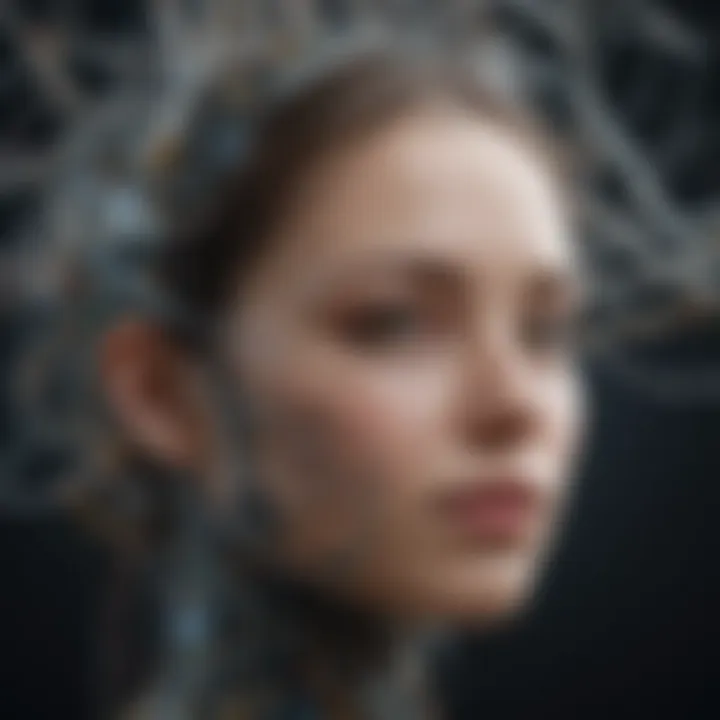 A neural network illustration representing AI's complexity