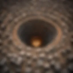 Aerial view of an ant colony showcasing tunnels and chambers