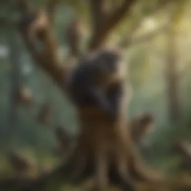 Evolutionary Tree of Primates An artistic representation of the evolutionary tree showing the divergence between primates and humans.