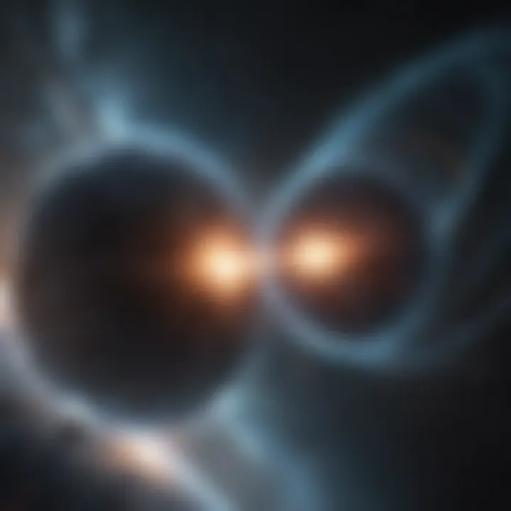 Illustration of cosmic expansion showing galaxies moving away from each other