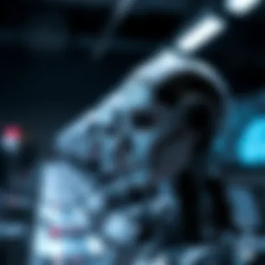 Ethical Dilemmas in AI A visual representation of ethical dilemmas posed by AI technologies