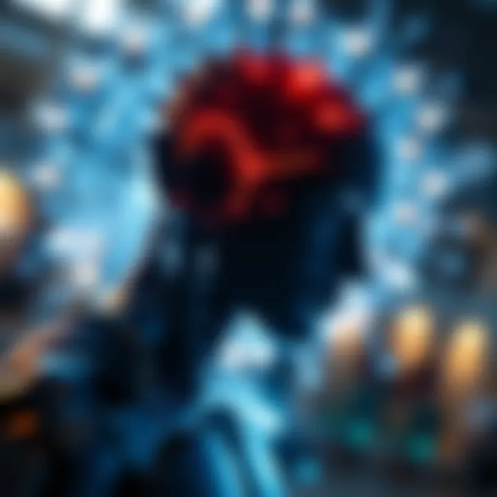 An abstract representation of AI interacting with cognitive processes