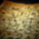 An ancient mathematical manuscript depicting geometric concepts