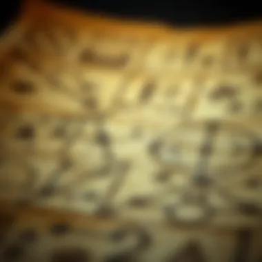 An ancient mathematical manuscript depicting geometric concepts
