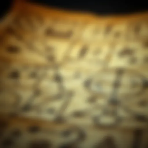 An ancient mathematical manuscript depicting geometric concepts