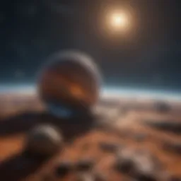 Artistic representation of an Earth-like exoplanet in a distant galaxy