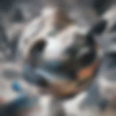 Celestial Dynamics Under Gravity's Influence Depiction of celestial bodies influenced by gravity