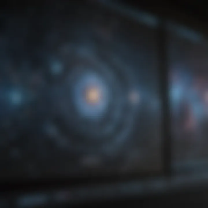 An interactive map of the cosmos depicted on a screen