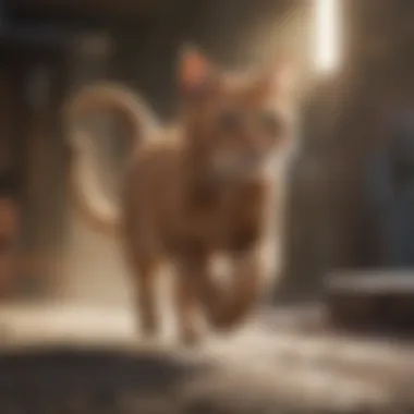 A slow-motion capture of a cat running, highlighting motion dynamics