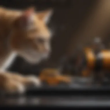 Mechanical Principles in Cat Play Cats interacting with toys demonstrating mechanics in play