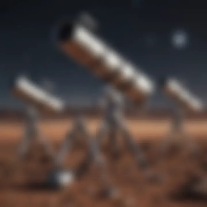 Illustration of different types of telescopes suitable for planetary observation