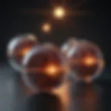 Quantum bits represented as spheres to illustrate superposition