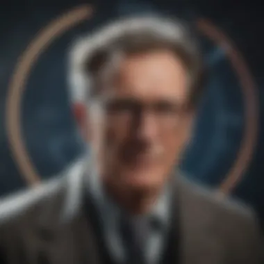 Erwin Schrödinger with a backdrop of quantum mechanics