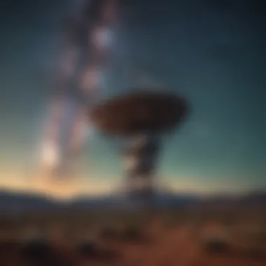 Exploring the Universe with Radio Telescopes Radio telescope array observing distant galaxies