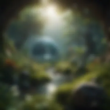 Earth's Lush Biosphere An illustration depicting Earth's biosphere teeming with diverse life forms