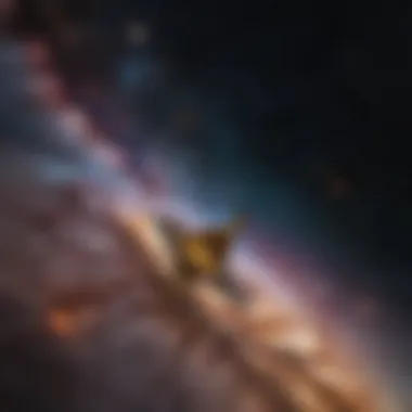 Distant Galaxies Revealed by JWST An artistic representation of distant galaxies captured by the James Webb Space Telescope, highlighting its imaging capabilities.