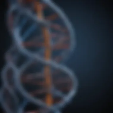 An intricate DNA double helix structure showcasing genetic complexity