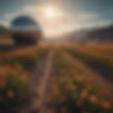 A futuristic landscape showcasing emerging fields like artificial intelligence and quantum computing.