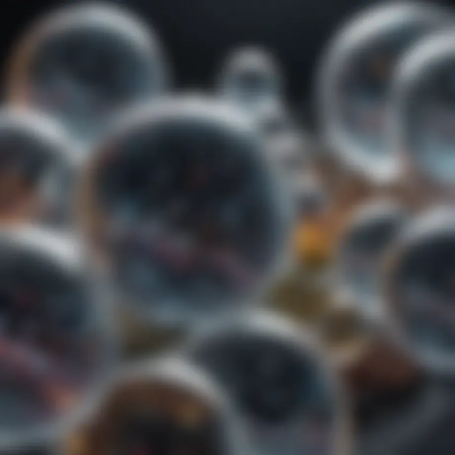 A visualization of the multiverse concept with interconnected bubbles representing different universes