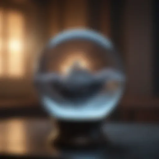 An enigmatic crystal ball with swirling mist