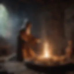 An ancient magician performing a ritual