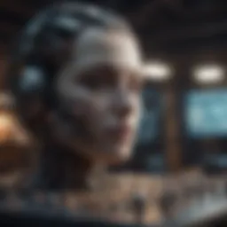 Conceptual illustration of AI algorithms influencing game design