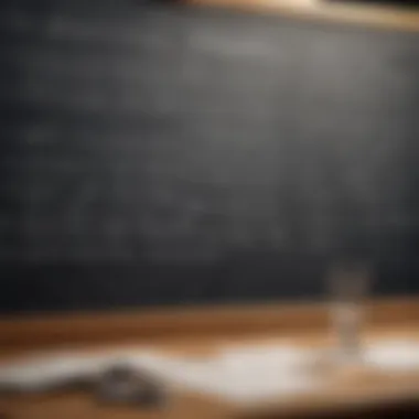 A chalkboard with mathematical equations and problem-solving strategies outlined