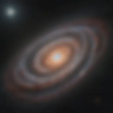 Hubble's Glimpse into Distant Galaxies A high-resolution view of the Hubble Space Telescope capturing distant galaxies.