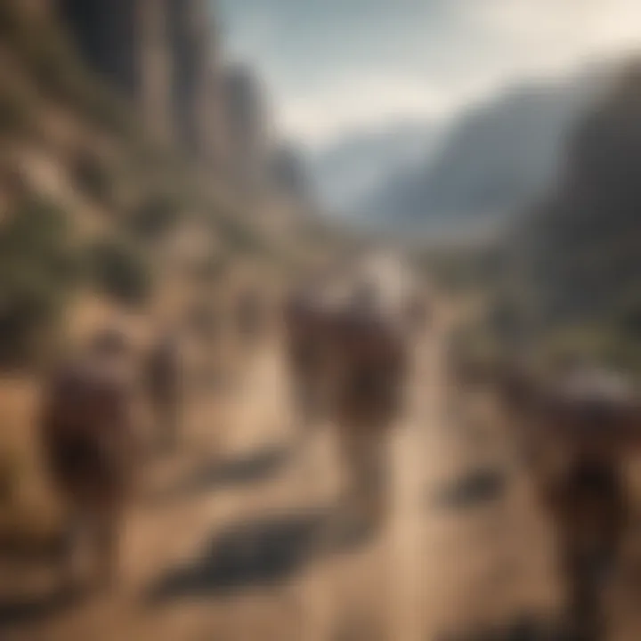An illustration depicting the migration routes of early Homo sapiens.