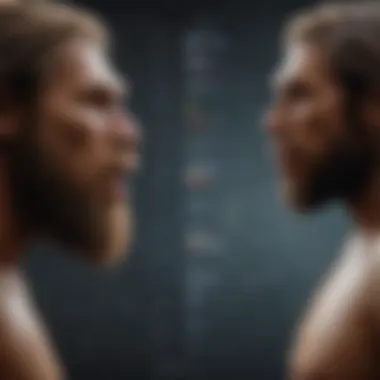 Neanderthal DNA Comparison A genetic analysis chart showcasing Neanderthal DNA comparison