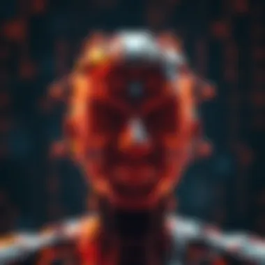 Philosophical Implications of AI An artistic representation of the philosophical implications of AI