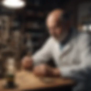 Santiago Ramón y Cajal in his laboratory