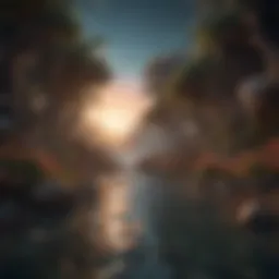 An artistic representation of a dreamscape with surreal elements