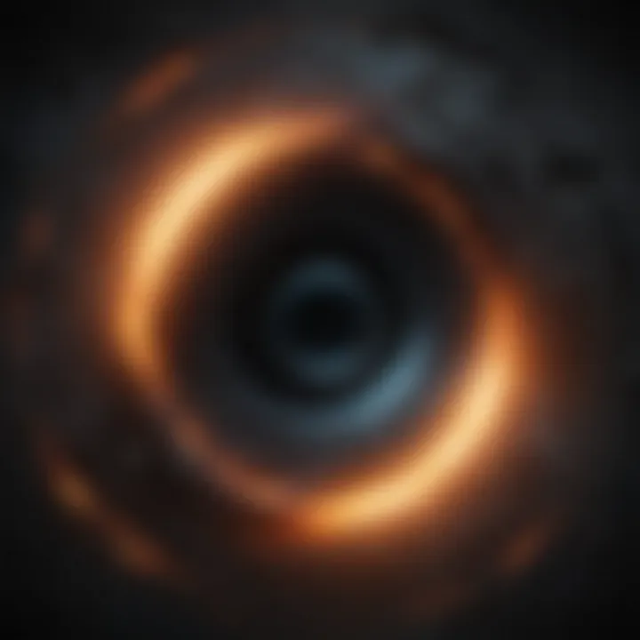 Artistic representation of a black hole and its event horizon