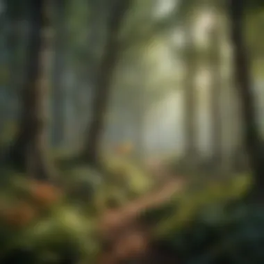Celebrating Biodiversity: A Forest Teeming with Life A vibrant scene depicting the diverse wildlife of an untouched forest, highlighting the importance of biodiversity.