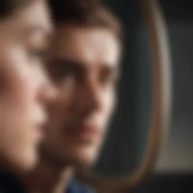 Introspection and Self-Perception A reflection in a mirror symbolizing self-perception and introspection.