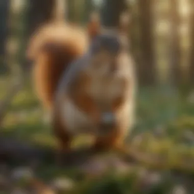 Squirrels Thriving in Nature Squirrels in their natural habitat, demonstrating the impact of visual enhancements on their behavior.