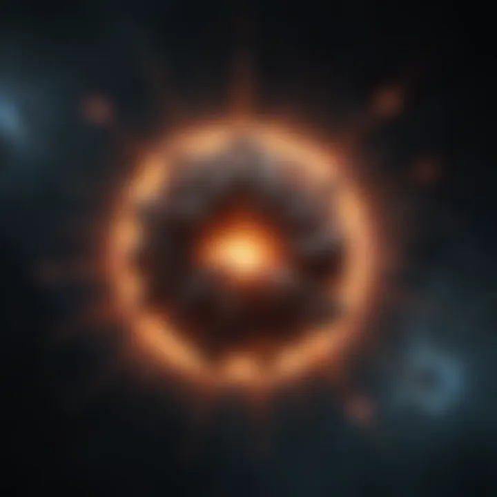 An artistic representation of a supernova explosion in space.