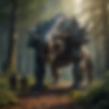 The Big Dynasore in its Element Artistic representation of the big dynasore in a natural habitat