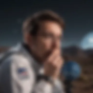 The Search for Extraterrestrial Signals: A Scientist's Perspective Illustration of a scientist analyzing data from an exoplanet