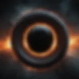 Artistic representation of a black hole and its event horizon