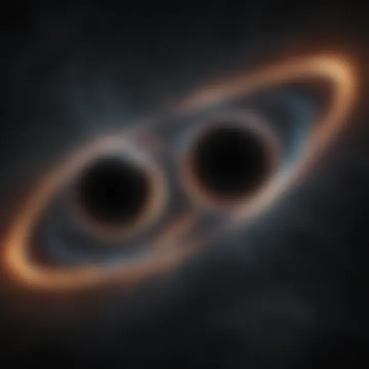 Visualization of two black holes merging in space