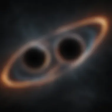 The Dramatic Merger of Black Holes Visualization of two black holes merging in space