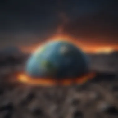 Earth in the Hadean Eon Visual depiction of Earth during the Hadean Eon with volcanic activity