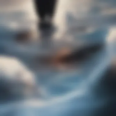 The Power of Nature: Icebergs in Motion A close-up of icebergs calving into the ocean, creating waves