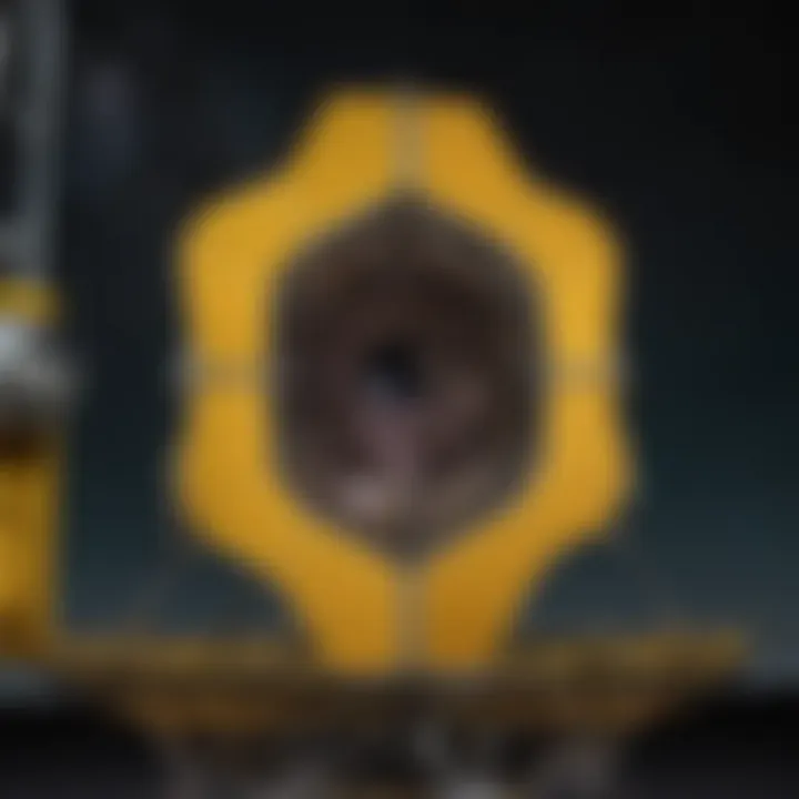 A detailed view of the James Webb Space Telescope's primary mirror