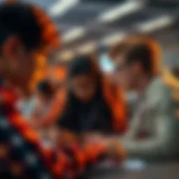 A captivating scene from a math championship showcasing students engaged in problem-solving.