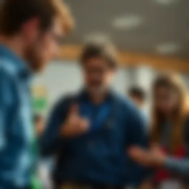 The Role of Mentorship A mentor guiding students, emphasizing the role of educators in math championships.