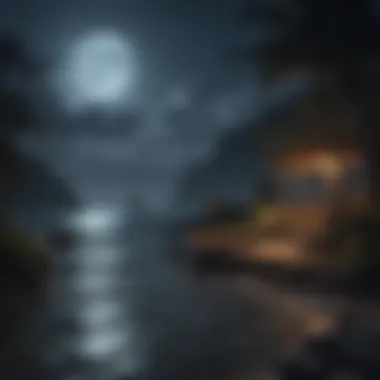 The Influence of Moonlight in Art An artistic representation of moonlight influencing a tranquil evening scene